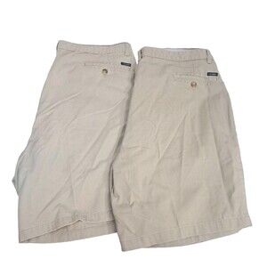 Ivy Crew Men’s Shorts Lot (2) Size 40 Tan Khaki Casual Chino Flat Front Bundle
